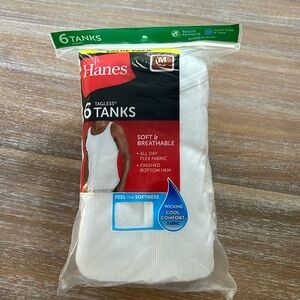 Hanes 6 Pack White Men’s Tanks